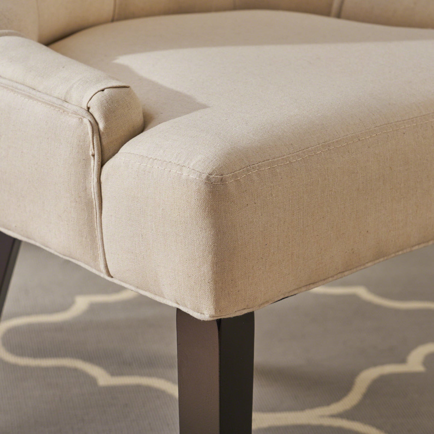 Cheney - Contemporary Dining Chair (Set of 2) Tufted Fabric Upholstery - Beige