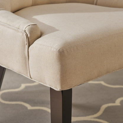 Cheney - Contemporary Dining Chair (Set of 2) Tufted Fabric Upholstery - Beige