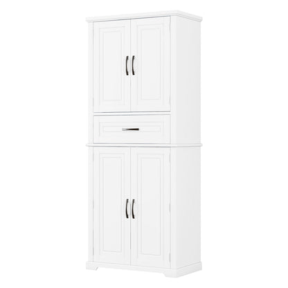 Bathroom Storage Cabinet With Multi Functional Storage Space, Drawer With Slide Rails, Adjustable Shelf - White