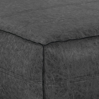 Brody - Extra Large Coffee Table Pouf - Distressed Black