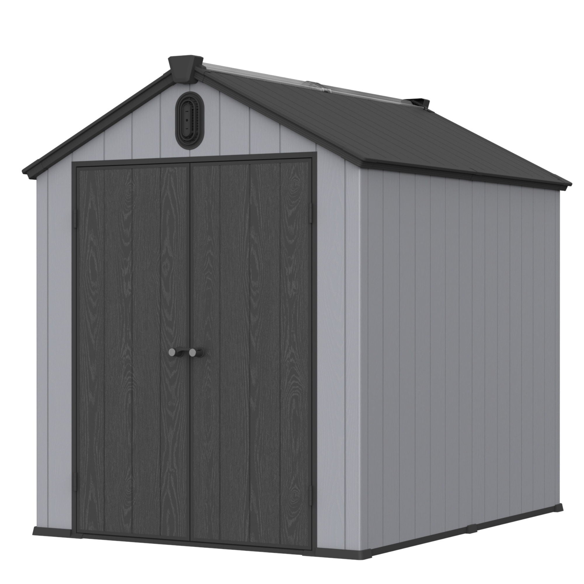 Xwt012 Plastic Storage Shed For Backyard Garden Big Spire Tool Storage - Black / Gray