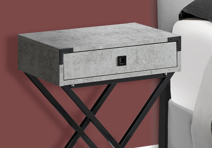 Accent Side Table, Storage Drawer, Contemporary Convenient Design - Gray
