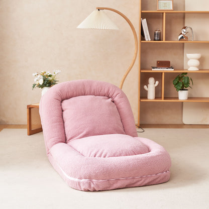Triple Fold Pink Down Sofa Bed - Pink