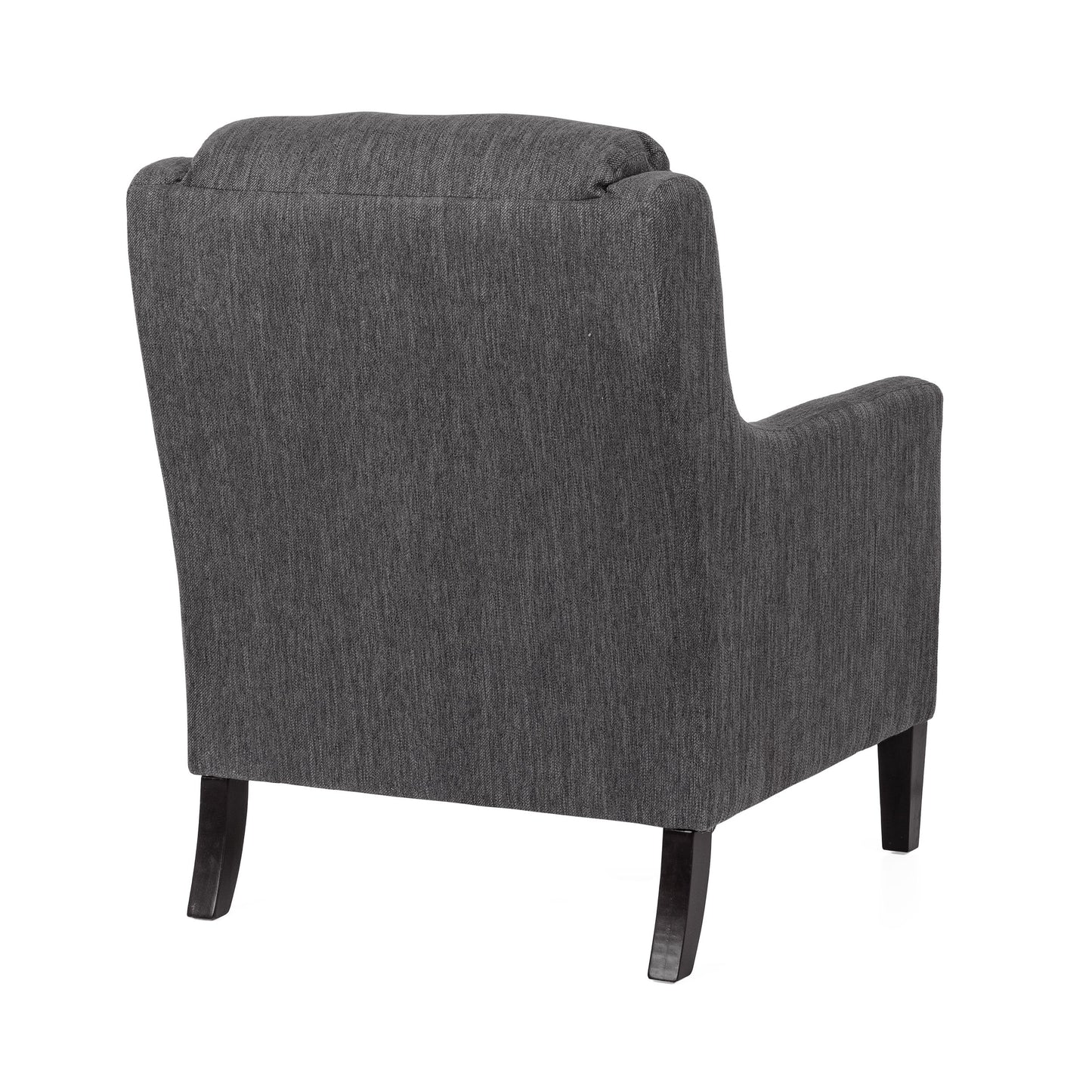 Contemporary Club Chair With Upholstered Fabric And Rubberwood Legs - Charcoal
