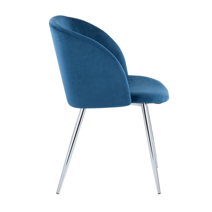Fran - Contemporary Chair (Set of 2) - Chrome / Blue