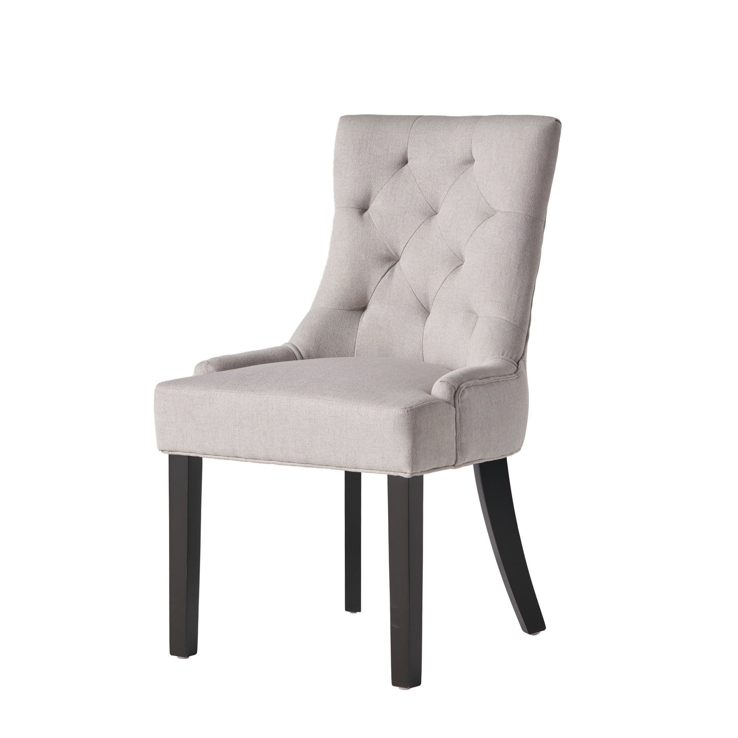 Quenching - Dining Chair With Sloped Arms And Diamond Tufting (Set of 2) - Light Gray