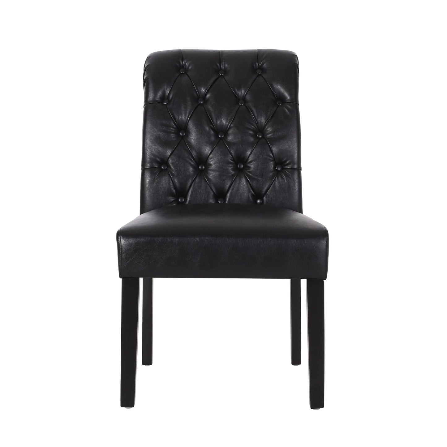 Broxton - Tuft Dining Rolltop Chair (Set of 2) With Button Tufted Upholstery - Black