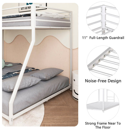Adam - Twin Over Full Metal Bunk Bed - White