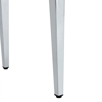 (Set of 4) Backrest Chairs With Silver Metal Legs The Perfect Combination, Suitable For Minimalist And Modern Home Styles - White / Silver