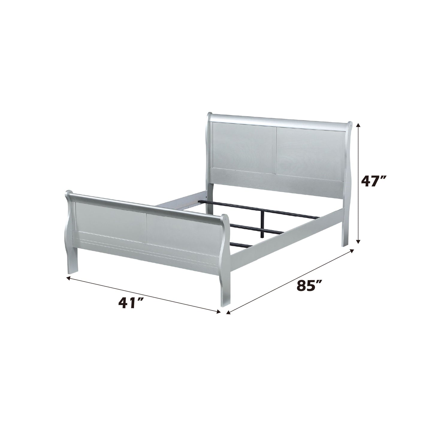Louis Philippe - Twin Bed - Silver Gray