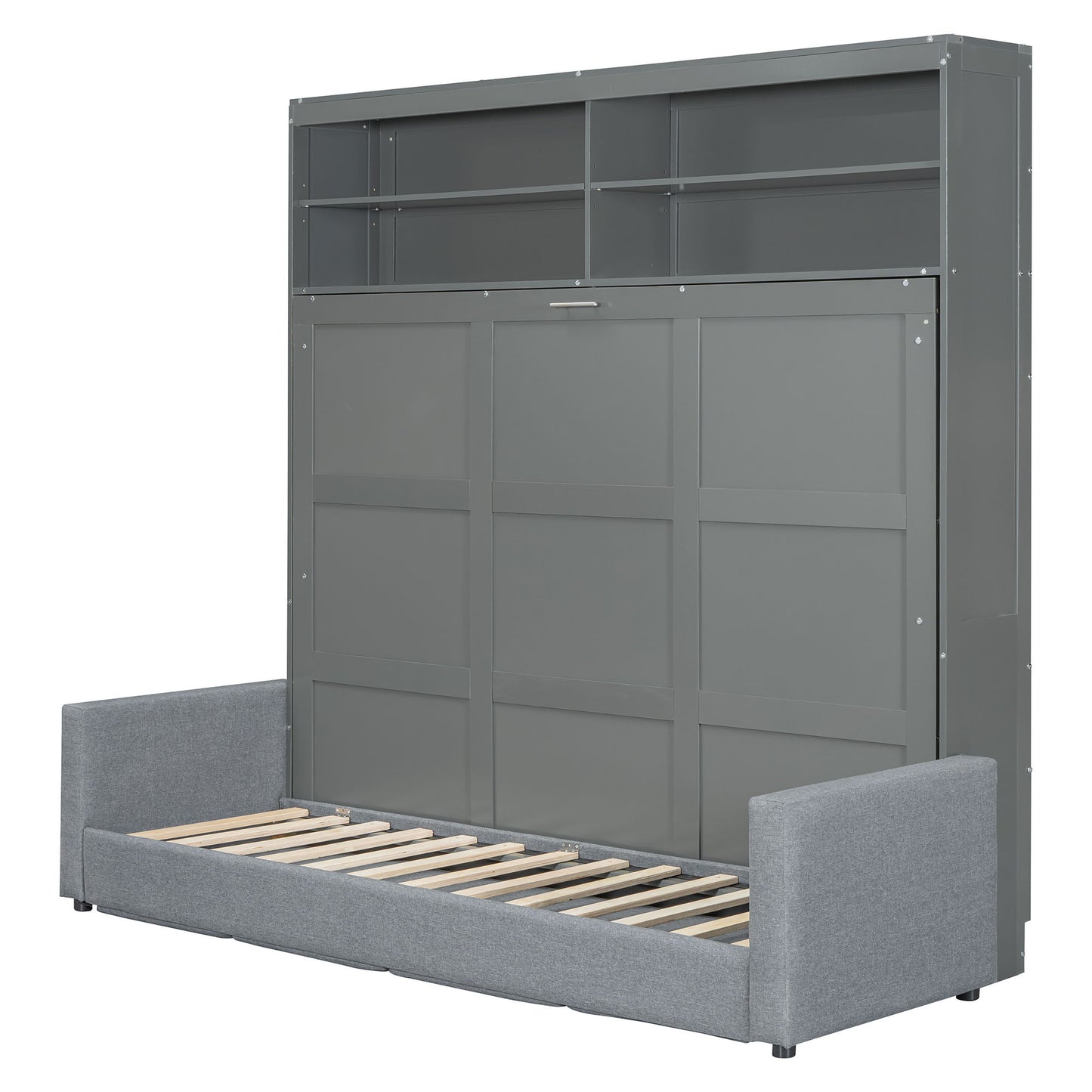 Queen Size Murphy Wall Bed With Sofa - Gray