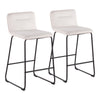 Casper - Fixed Height Contemporary Counter Stool (Set of 2) - Black / Cream