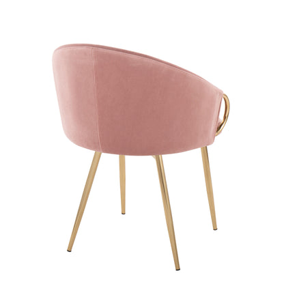 Claire - Contemporary / Glam Chair (Set of 2) - Gold / Blush