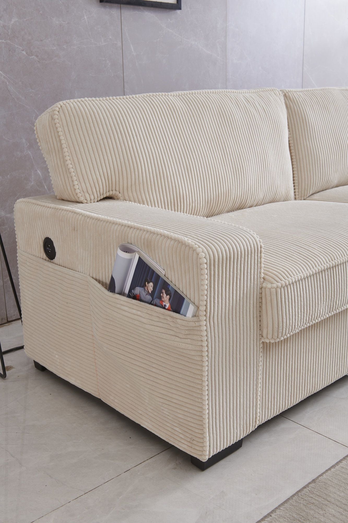 Stationary Loveseat - Cream