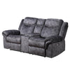Jimny - Domino Power Console Reclining Loveseats With Power Switch - Gray