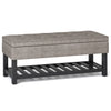 Cosmopolitan - Storage Ottoman Bench With Open Bottom - Distressed Gray Taupe