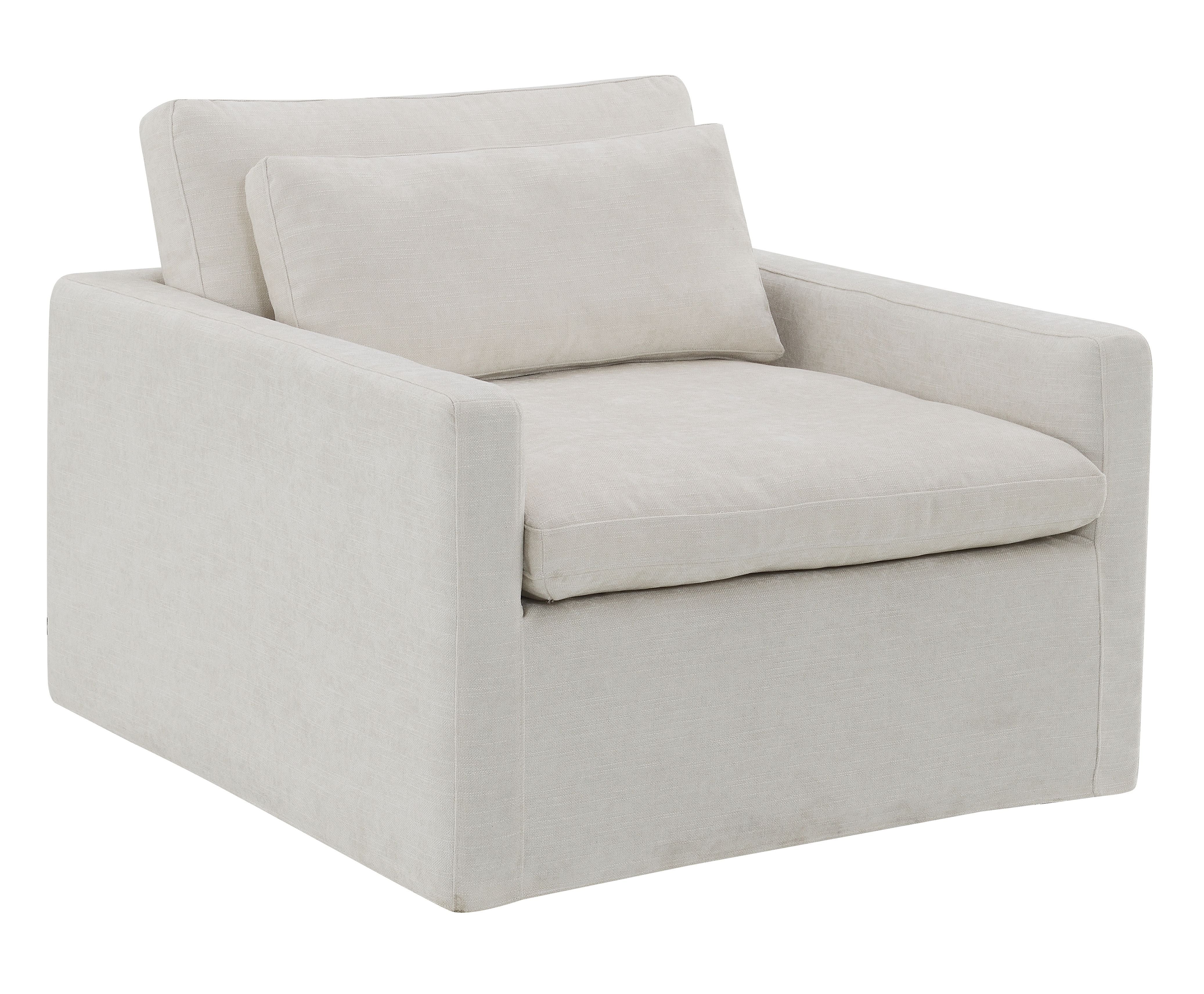 Naveen - Swivel Chair With 1 Toss Pillow - Ivory