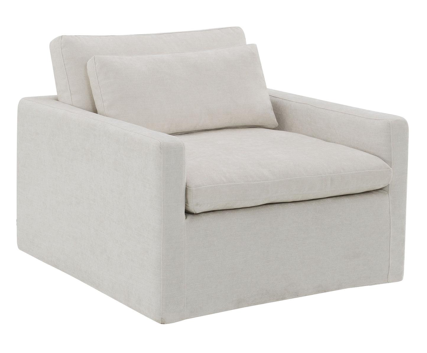 Naveen - Swivel Chair With 1 Toss Pillow - Ivory