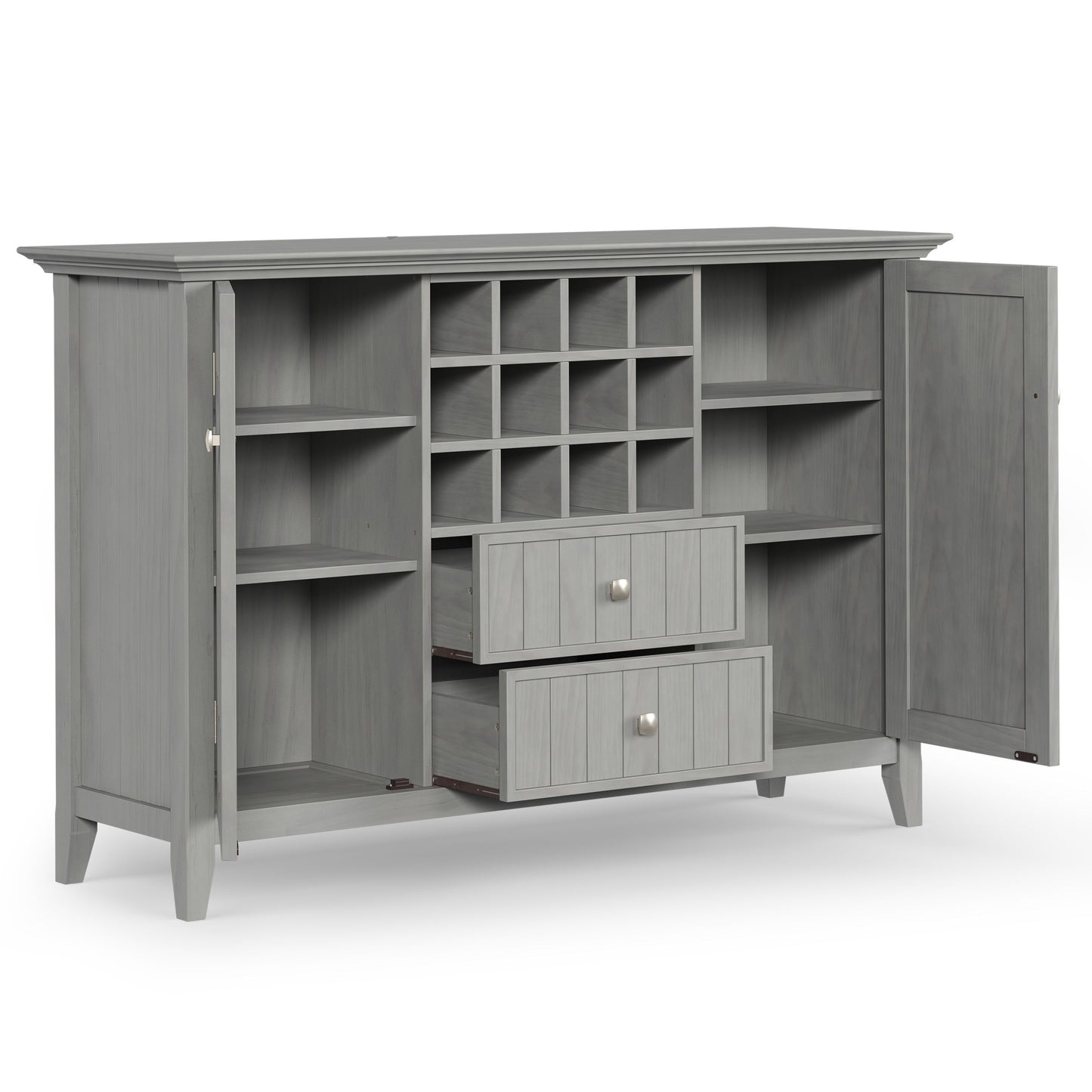 Bedford - Sideboard Buffet And Wine Rack - Fog Gray
