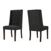 Contemporary Dining Chair (Set of 2) With Tufted Design - Charcoal