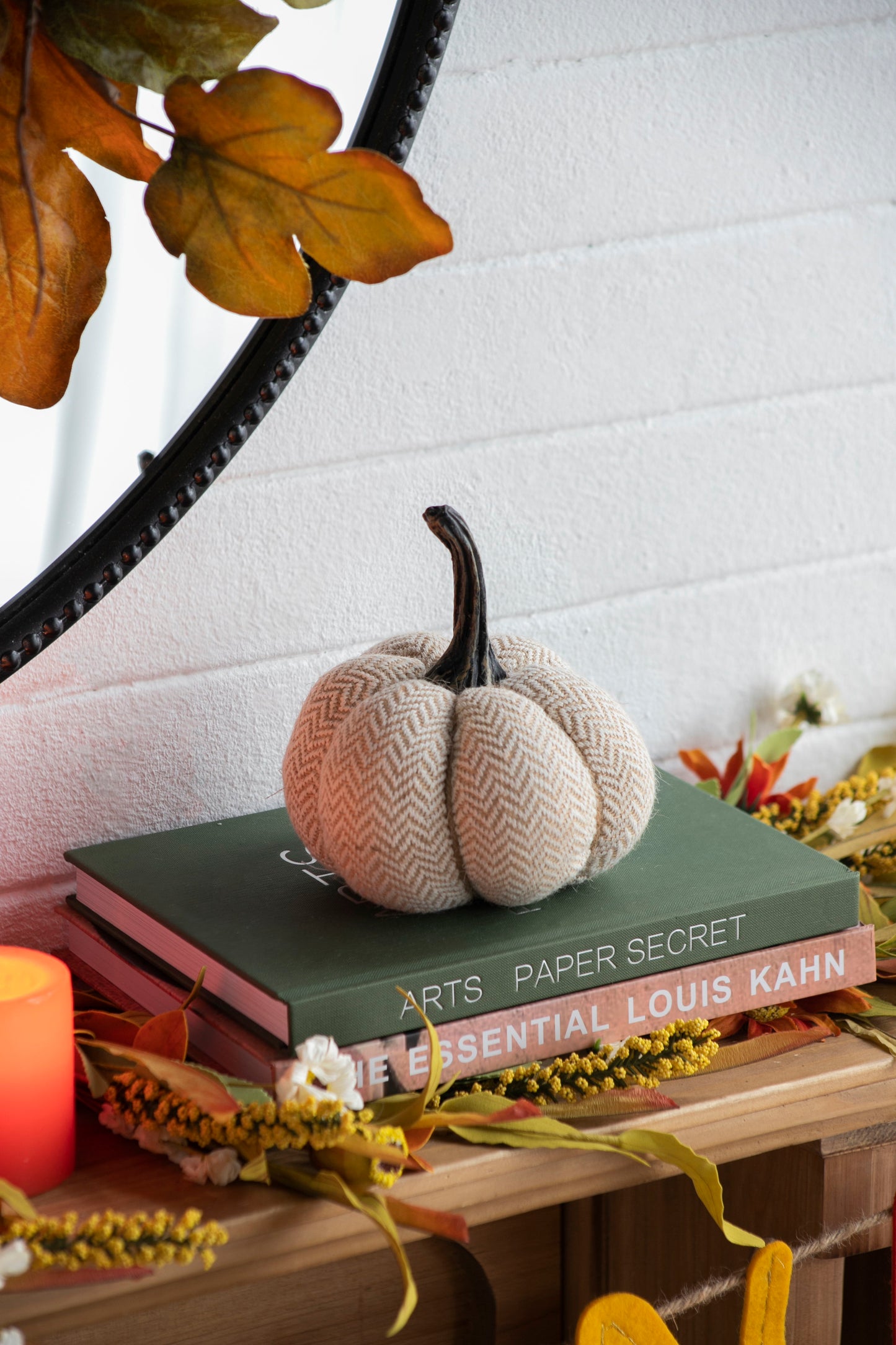 Weighted Pumpkin / Pattern (Set of 3) - Cream