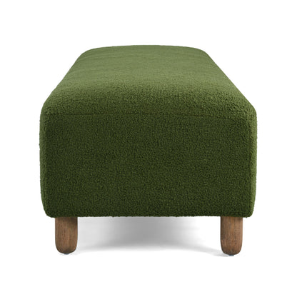 Elegant Ottoman With Comfortable Cushion And High Quality Upholstery - Dark Green