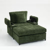 Modern Oversized Chair With Ottoman, Chenille Fabric Sofa Bed, Accent Chair Comfy Sofa With Cupholders And USB Charging Ports Chair For Living Room, Bedroom, Apartment - Green