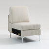 Modular Sectional Sofa Armless Seat Module, Corduroy Sectional Couch, Single Couch Modular Armless Accent Chair With Back Cushion - Beige