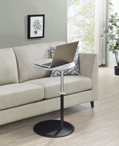 Orbit - End Table With Height Adjustable Marble Textured Top - Gray