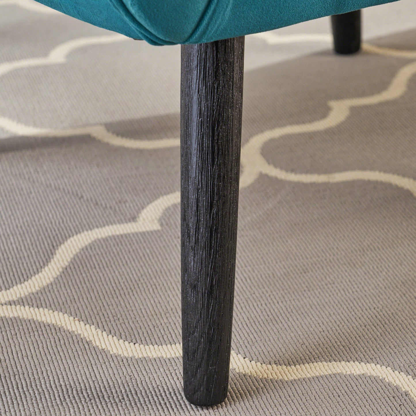 Alyssa - Velvet Arm Chair With Wingback Design - Teal