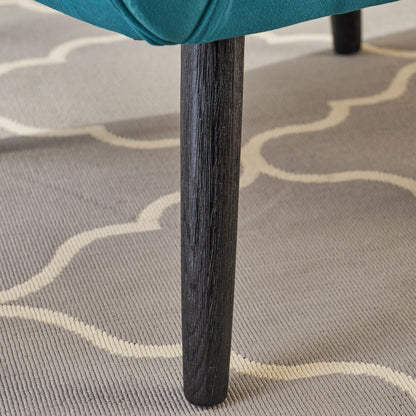 Alyssa - Velvet Arm Chair With Wingback Design - Teal