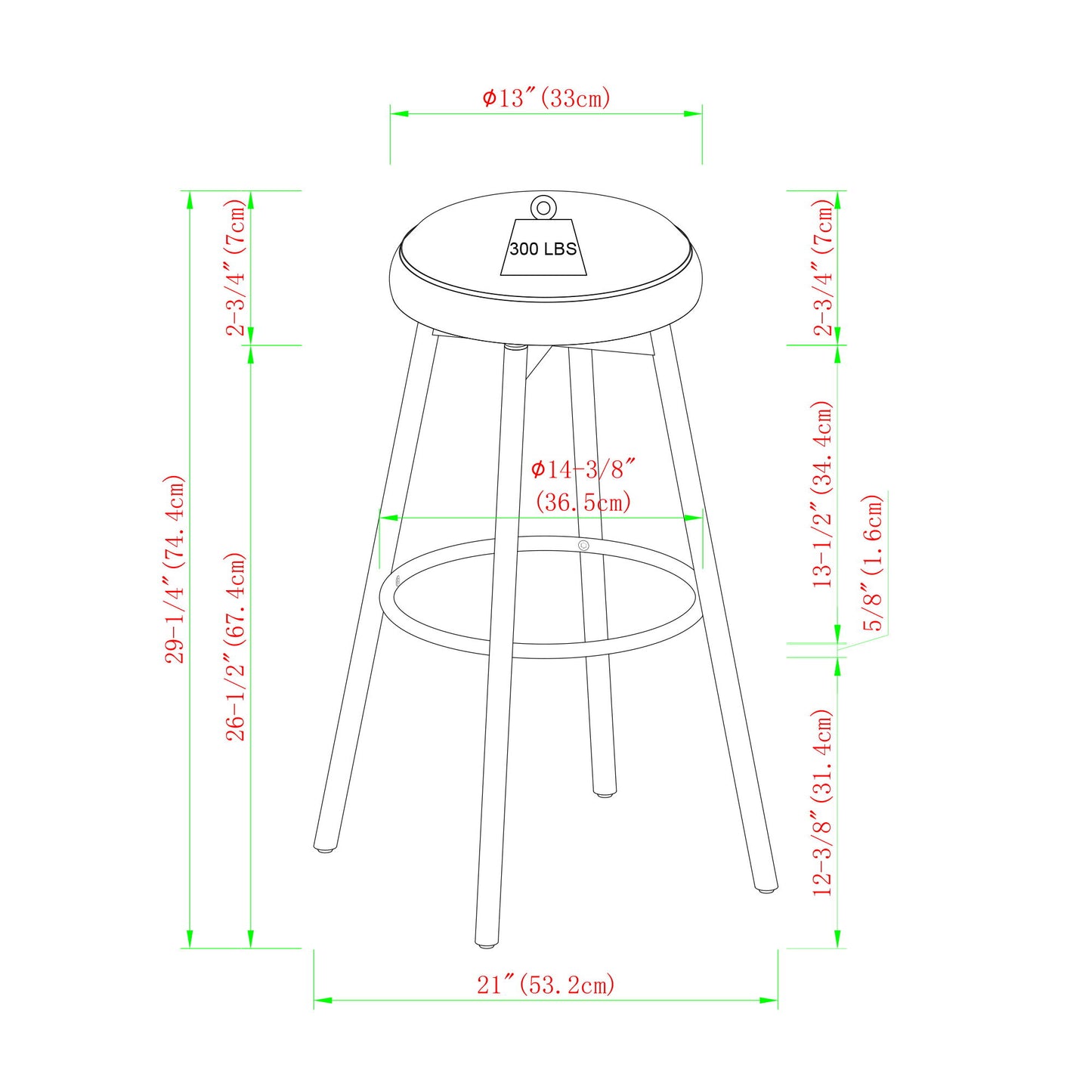 Modern Glam Upholstered Faux Velvet Bar Stool - Rust
