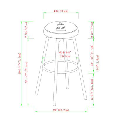 Modern Glam Upholstered Faux Velvet Bar Stool - Rust