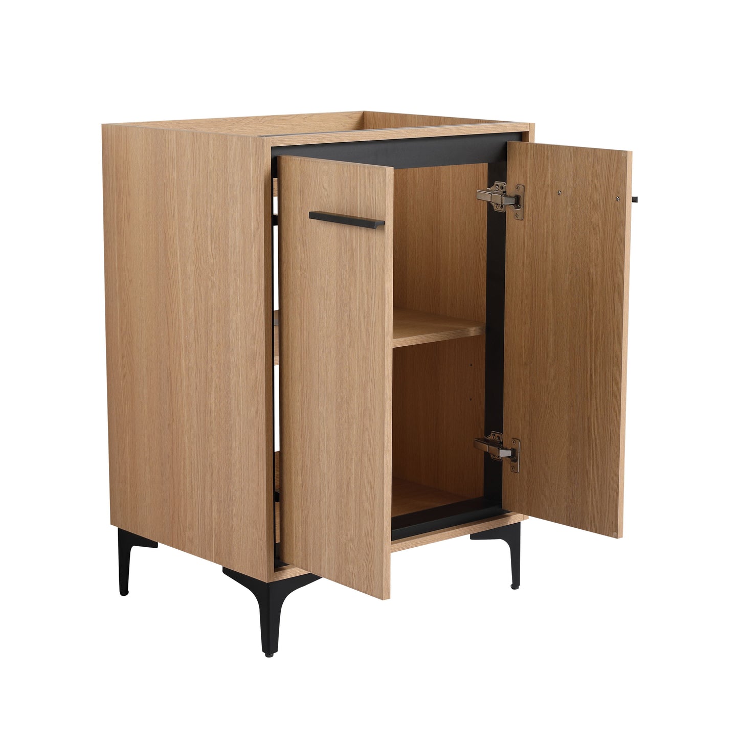 Modern Bathroom Vanity Cabinet With Soft Closing Doors - Oak