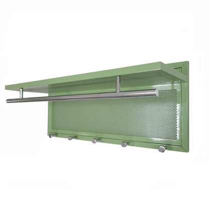 Esyspot - Metal Powder Coating Hook Wall Mounted With Shelf - Green