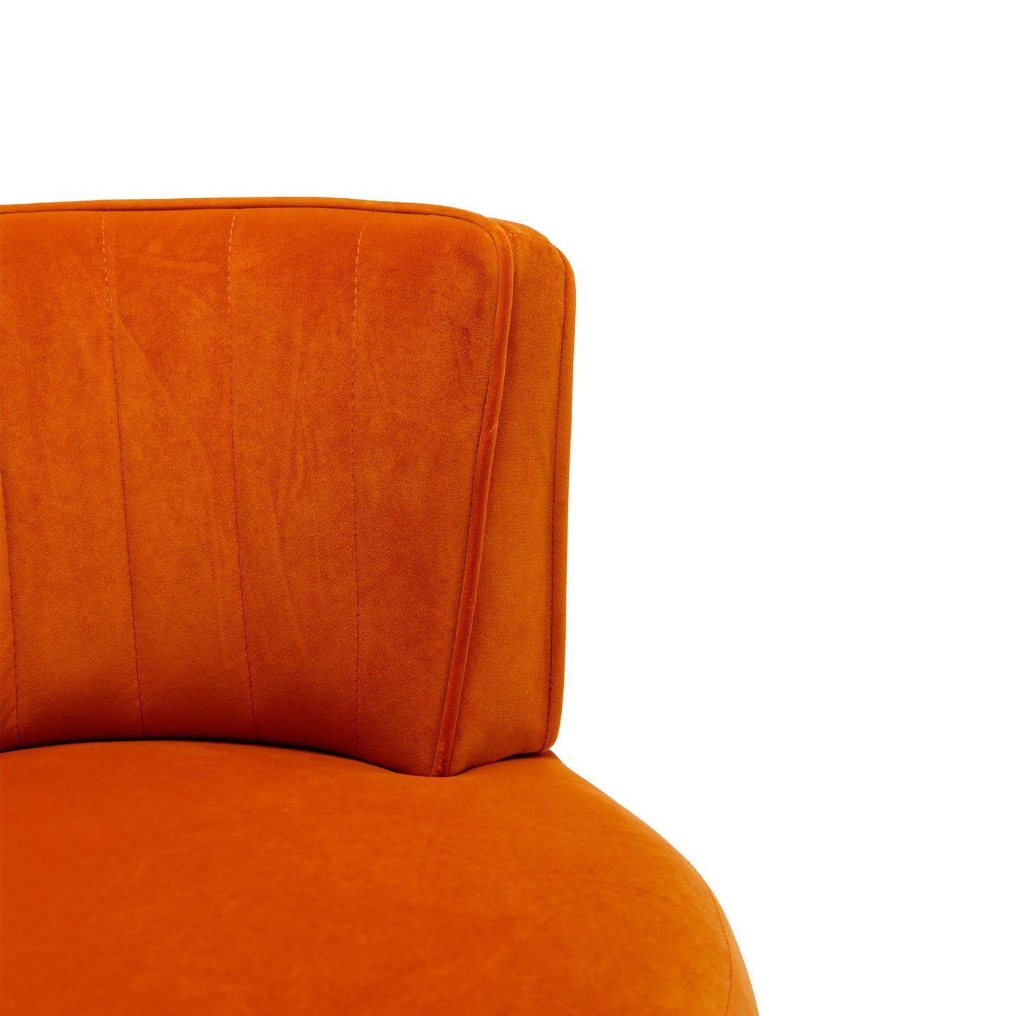 360 Degree Swivel Cuddle Barrel Accent Sofa Chair, Fluffy Round Armchair - Orange