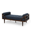 Chic Contemporary Chaise Lounge With Button Tufting And Bentwood Structure - Navy Blue