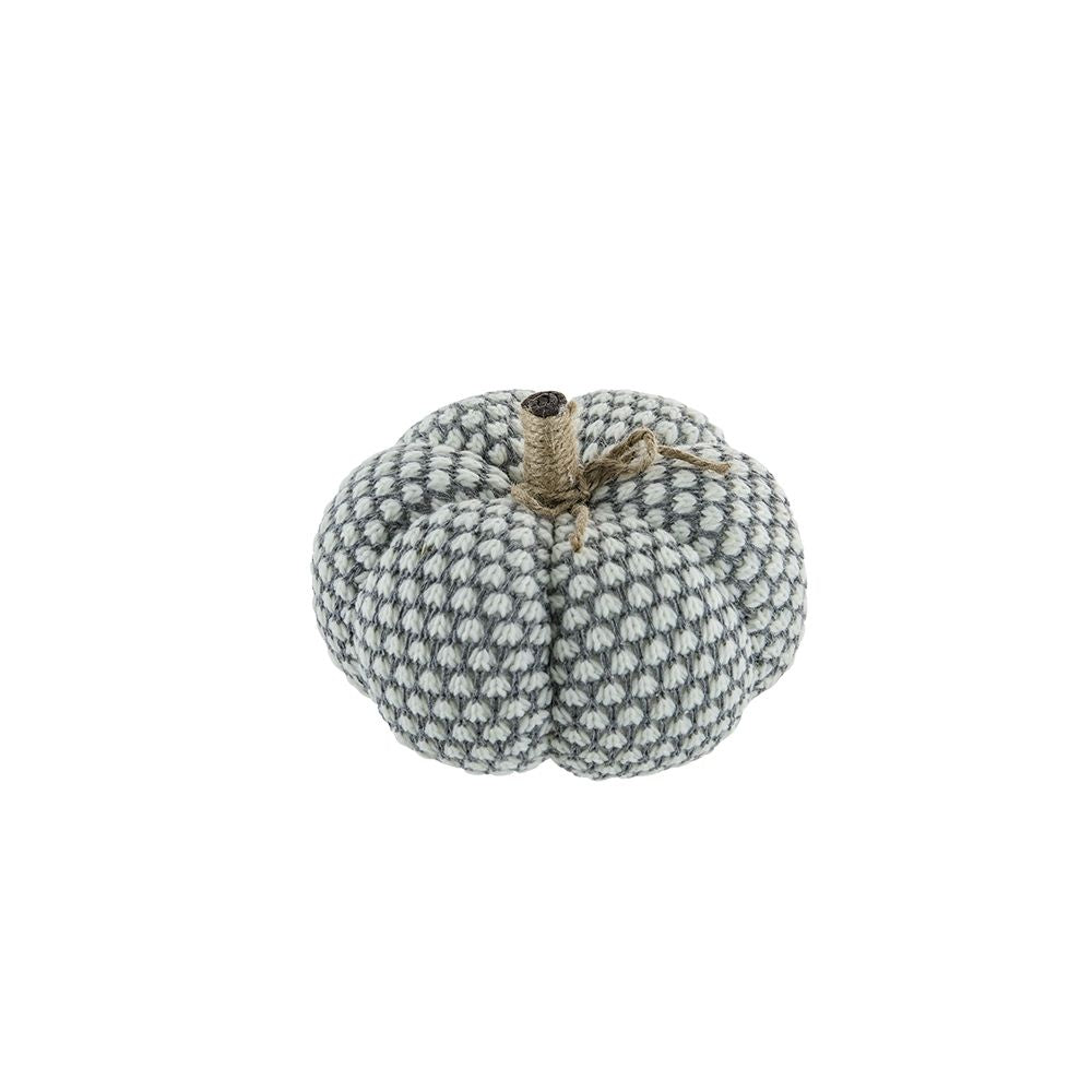 Knite Pumpkin Ornament Decor For Holiday Harvest Festival Fall Festival & Thanksgiving (Set of 4) - Gray