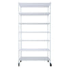 7 Tier Metal Shelf Wire Shelving Unit, 2450Lbs Heavy Duty Adjustable Storage Rack With Wheels & Shelf Liners For Closet Kitchen Garage Basement Commercial Shelving - White