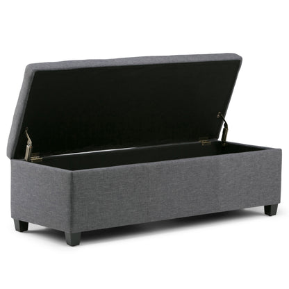 Avalon - Storage Ottoman Bench - Slate Gray