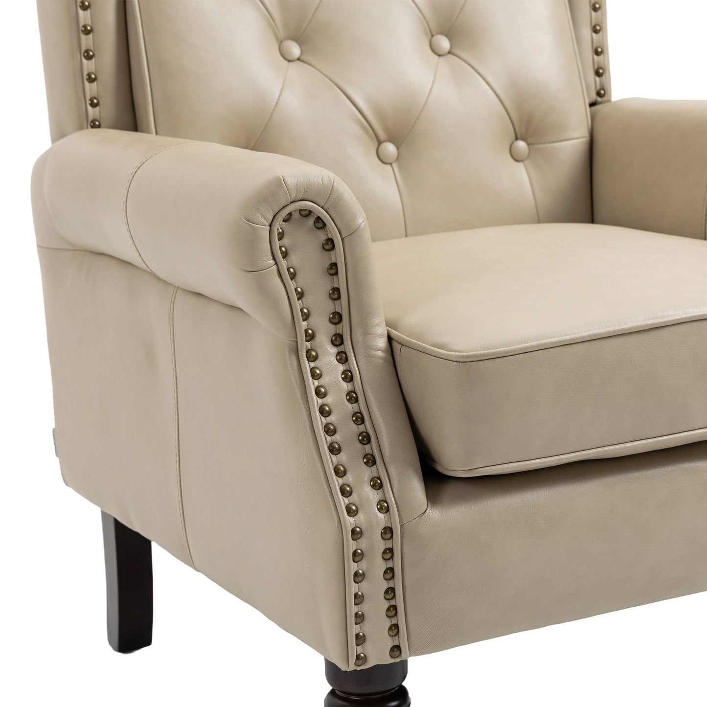 Modern Accent Chair Lounge Chair With Sturdy Wood Legs - Camel