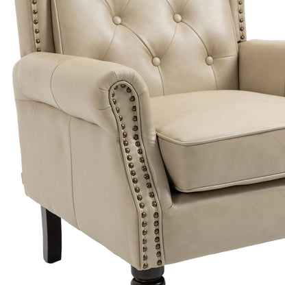 Modern Accent Chair Lounge Chair With Sturdy Wood Legs - Camel