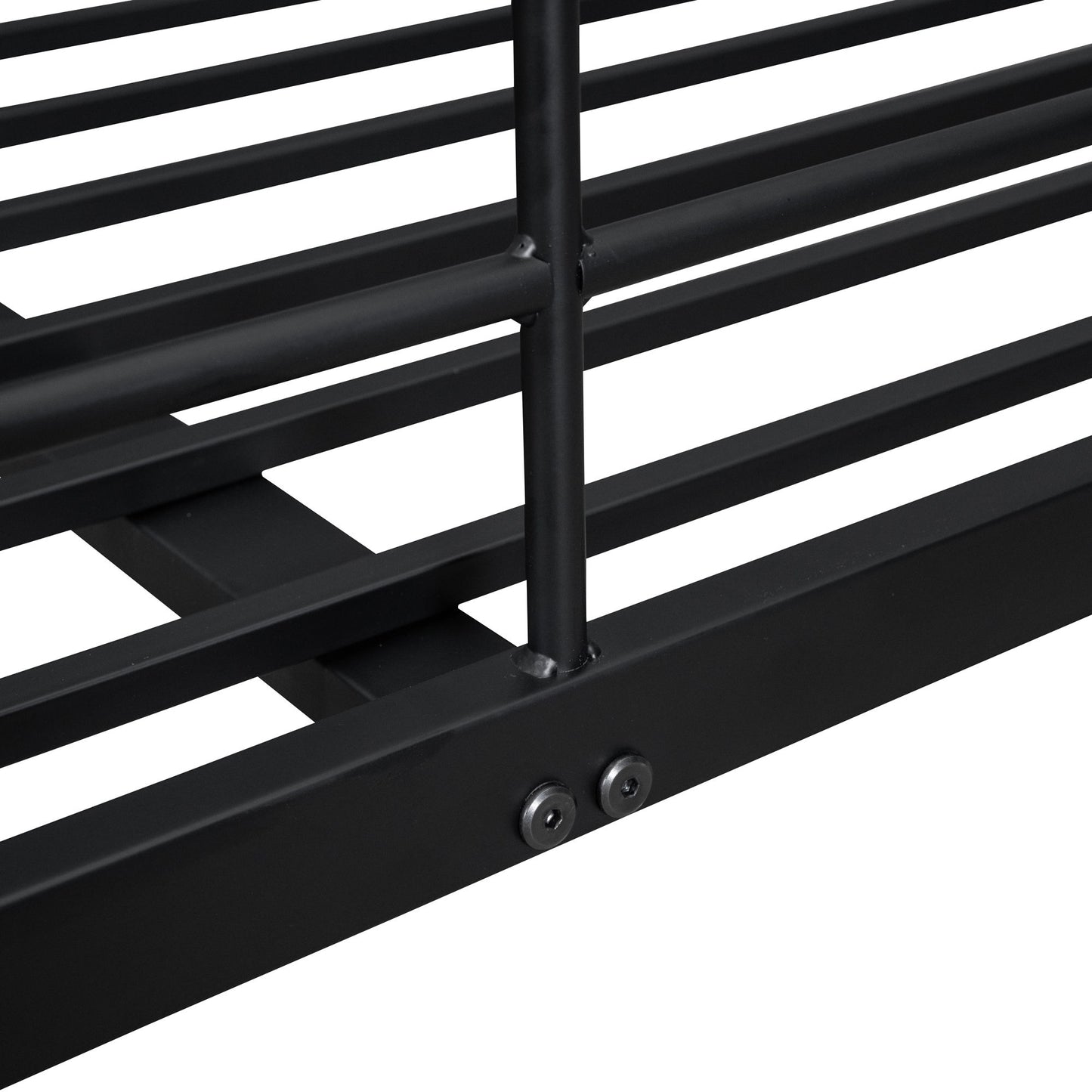 Full Long Over Queen Metal Bunk Bed - Black