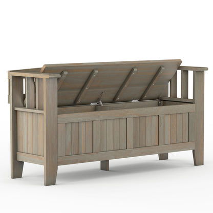 Acadian - Entryway Storage Bench - Distressed Gray