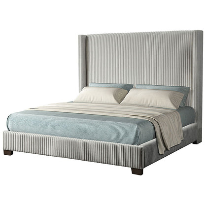 Queen Upholstered Bed - Light Gray