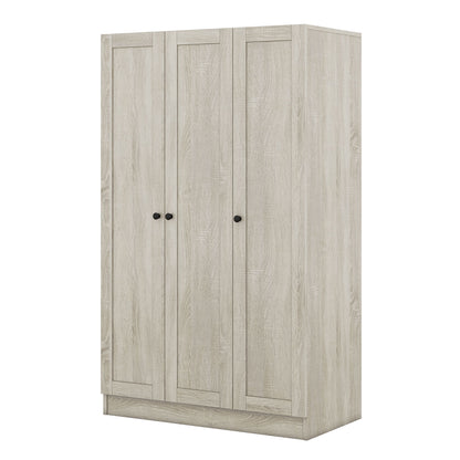 3 Door Shutter Wardrobe With Shelves - Gray