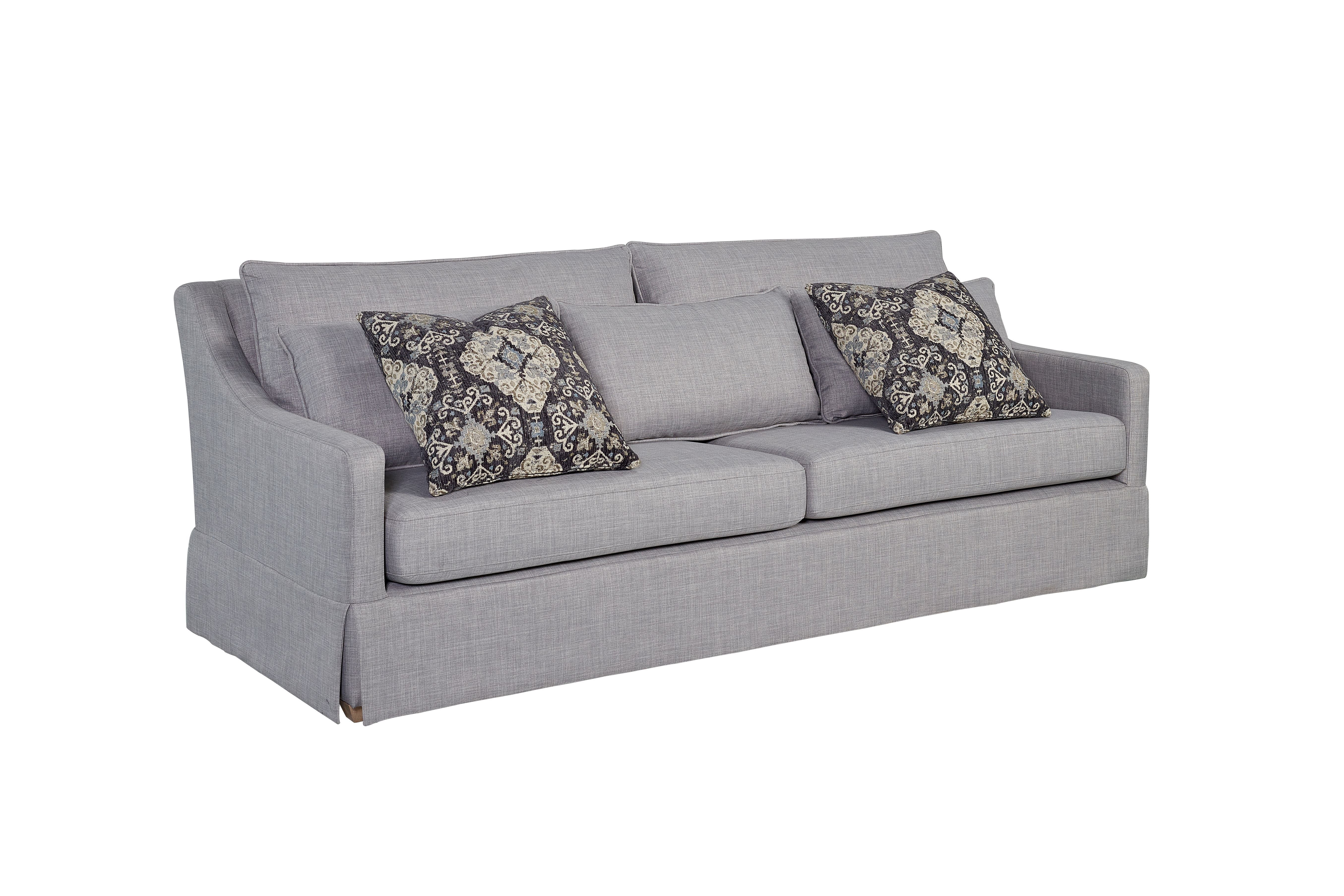 Sofa With Skirt And Reversable Cushions And 2 Pillows - Light Gray