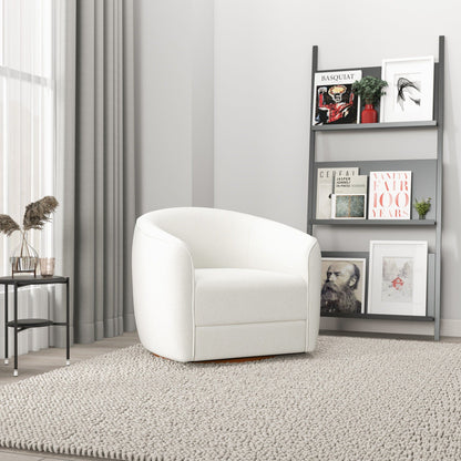 Elise - Mid-Century Modern Swivel Chair - White