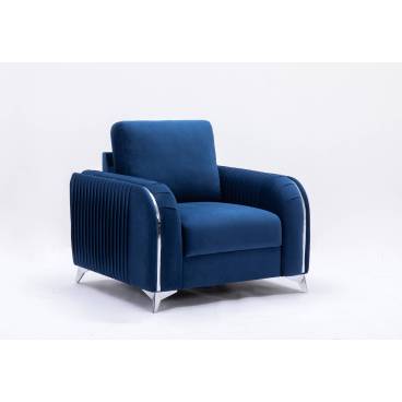 Wenona - Velvet Chair - Blue
