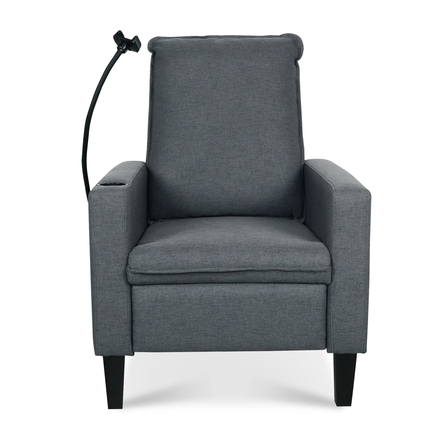 Recliner Chairs For Adults, Adjustable Recliner Sofa With Mobile Phone Holder & Cup Holder, Modern Reclining Chairs Fabric Push Back Recliner Chairs For Living Room, Bedroom - Gray
